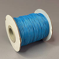 1 м - Вощений полірований шнур 0,8 мм - блакитний
