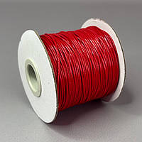1 м - Вощений полірований шнур 1 мм - червоний