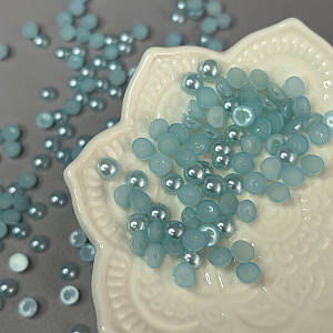 Напівбусини перламутрові 6 мм, 20 гр/уп колір - блакитний Z12