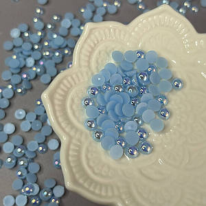 Напівбусини перламутрові 6 мм, 20 гр/уп колір - блакитний з АВ покриттям - А10