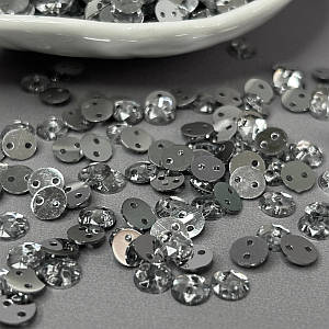 Напівбусини пришивні грановані 6 мм, 20 г/уп колір - срібло