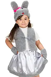 Карнавальний костюм Зайка (дівчинка) №1 (сірий), розміри 1, 2, 3