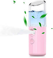 Зволожувач для обличчя з акумулятором, портативний міні аромарозпилювач 30 мл для догляду за шкірою Nano, рожевий