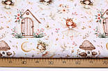 Сатин digital "Феї з будиночкамита кітами" на акварельному тлі No SKD-160-079, фото 5