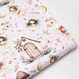 Сатин digital "Феї з будиночкамита кітами" на акварельному тлі No SKD-160-079, фото 6