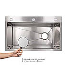 Lidz Handmade H7545 Мийка для кухні інтегрована Decor Honeycomb 3,0/1,0 мм LDH7545DEC48372, фото 4