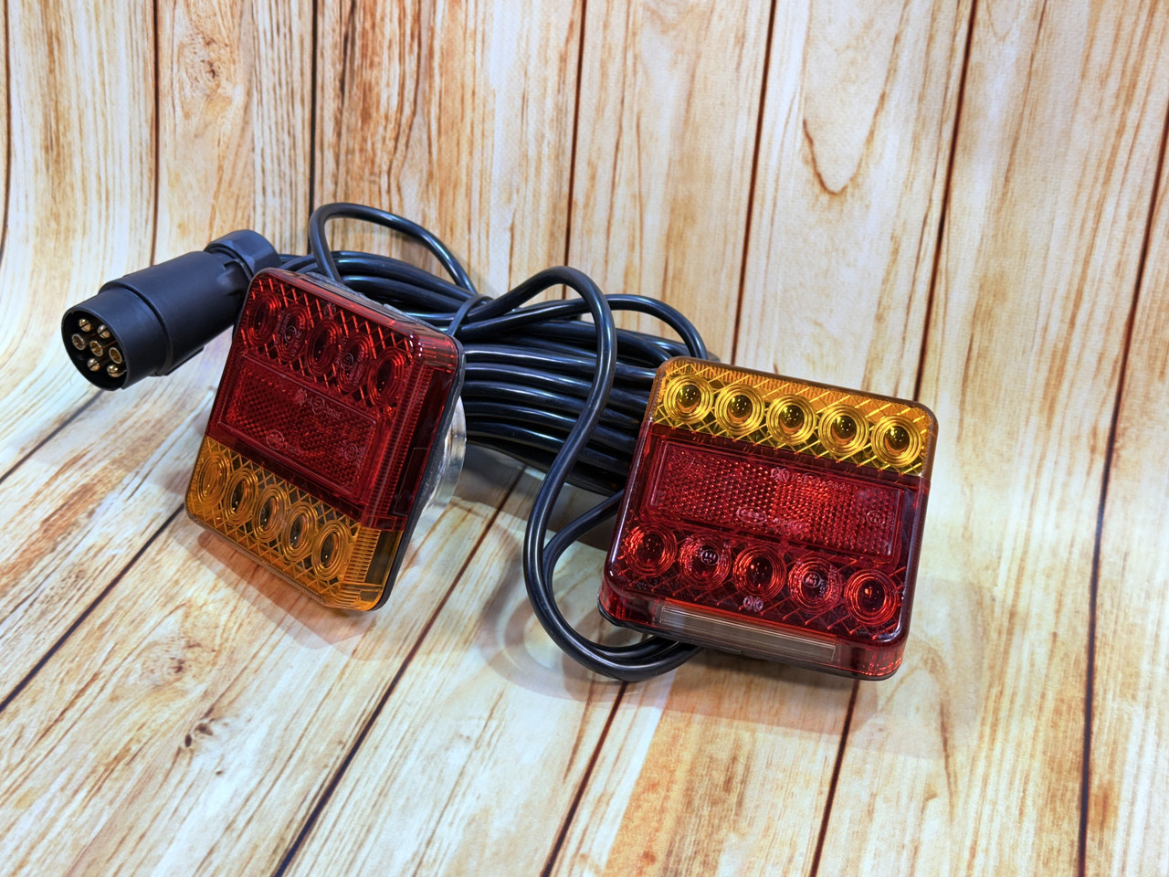 Ліхтар LED для причепа на магнітах з проводкою 7-метрів (4014B) RED/ORANGE, фото 1