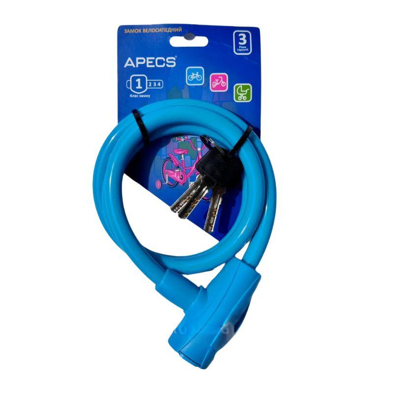 Замок велосипедний APECS PD-84-100 см-BLUE (UA), фото 1