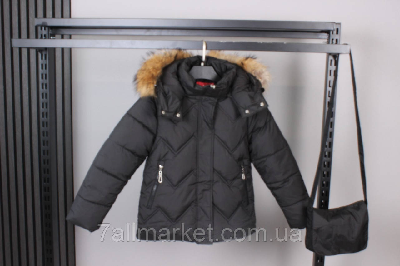 Куртка підліткова зимова з капюшоном на дівчинку 128-152 см "AMD" недорого від прямого постачальника