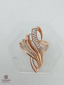 Золота Каблучка зі вставкою цирконій