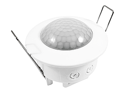 Датчик руху стельовий врізний білий 360° AVT