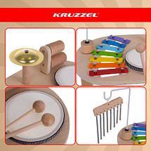 Дерев'яний розвивальний музичний столик Kruzzel 26420 сенсорний Монтессорі, фото 4