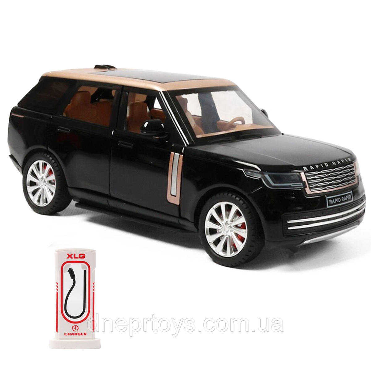 Машинка метал Range Rover L460 рендж ровер 1:24 чорний світло звук 20,5*7*7см (RS-15526), фото 1