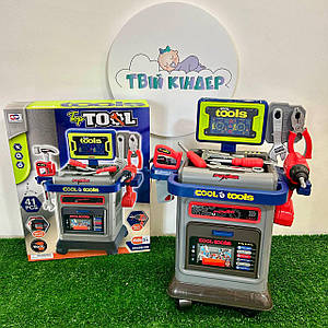 Дитячий ігровий набір інструментів 008-202 візок з інструментами 41 предмет