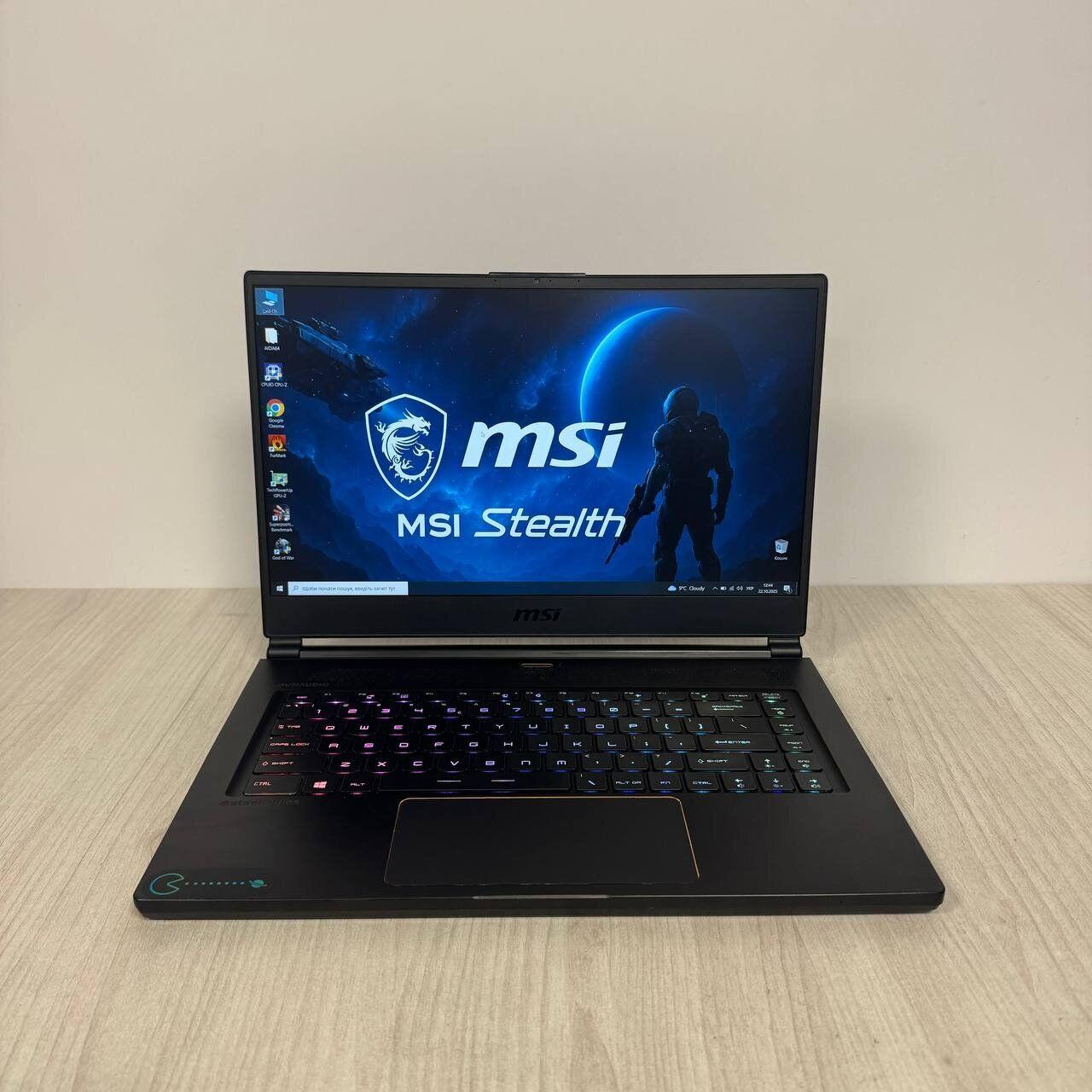 Б/в Ігровий ноутбук Б-клас MSI GS65 Stealth 9SD 15.6" 1920x1080| i7-9750H| 16GB RAM| 512GB SSD| GTX 1660 Ti 6GB