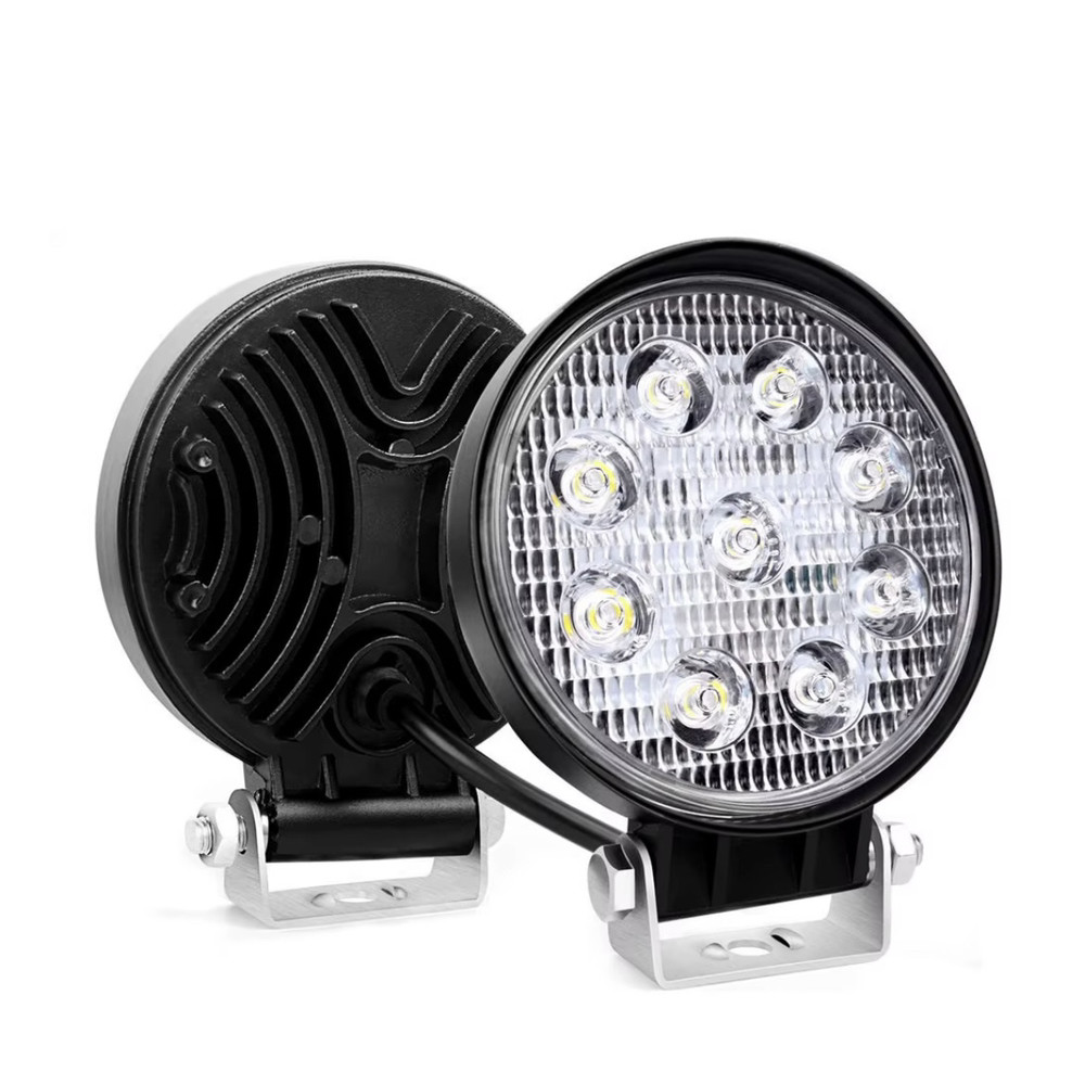 Світлодіодна Flood кругла фара 12-30 V 27 W 6000 K IP68 LED круглі фари на авто, трактор, фото 1