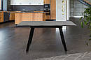 Стіл Хьюстон 130(+40)*77 чорний метал/мрамор темн, фото 5