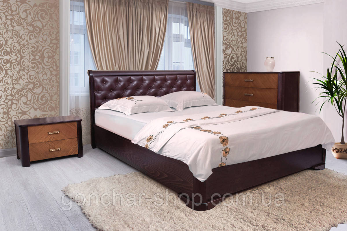 Ліжко Ассоль ромби з під.рамою 1800*2000, т.горіх, фото 1