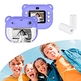 Дитяча цифрова фотокамера миттєвого друку з термопринтером M&A-2000 Фіолетовий, фото 3