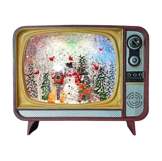 Новорічний музичний нічник XMAS WDL-24034B «Рітро телевізор», фото 1