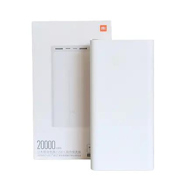 Портативний зарядний пристрій для телефона Power Bank Xiaomi Mi Power Bank 3 USB-C 18 Вт 20000 mAh Білий, фото 1