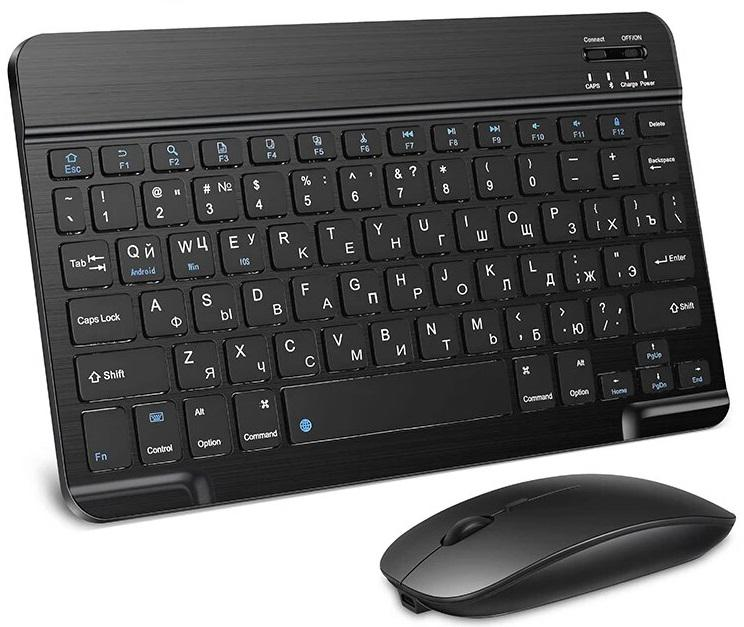 Клавіатура з мишкою Keyboard set AND 5370 для планшета телефона Bluetooth iPad iPhone Android Type-C Чорний, фото 1