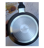 Сковорода зі скляною кришкою Bohmann BH-9512-24 та тришаровим мармуровим покриттям 24 см Чорний, фото 4