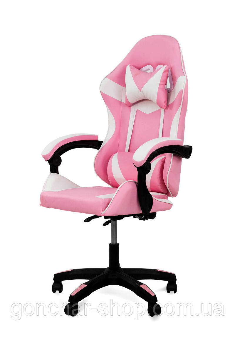 Крісло геймерське Слім, рожевий/білий, фото 1