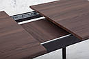 Стіл Соло 110(+35)*70 чорний метал/дуб ТК (горіх), фото 3