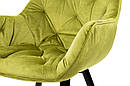 Крісло Парадіз HC-R18, чорний/велюр оливковий, фото 5