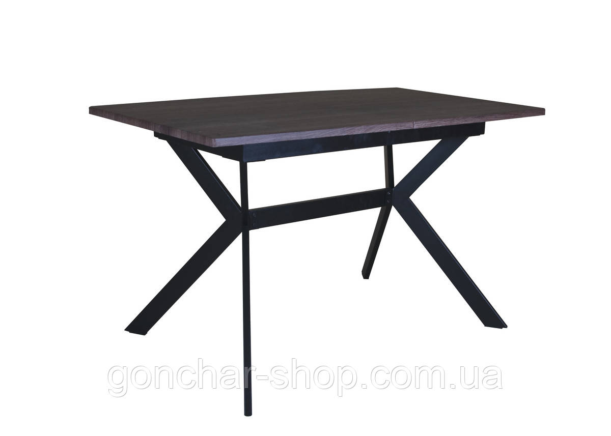 Стіл Хьюстон 130(+40)*77 чорний метал/дуб ТК, фото 1