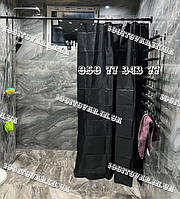 Шторка з тканини для ванної довга 180*220 см чорна black
