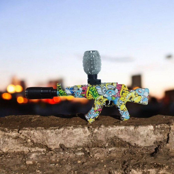 Автомат АК47 іграшковий із глушником підсвіткою на акумуляторі та орбізах (WH80-2)