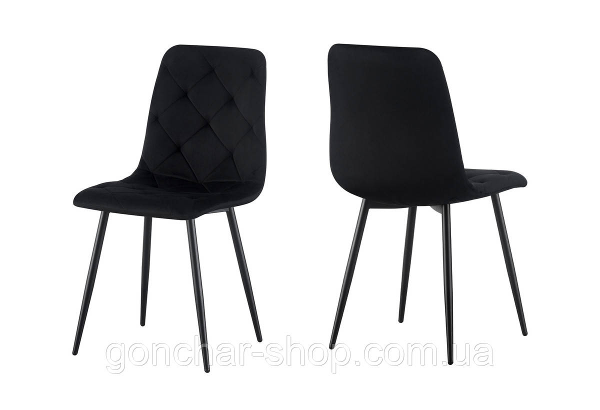 Стілець Трасті, чорний/ велюр чорний, фото 1