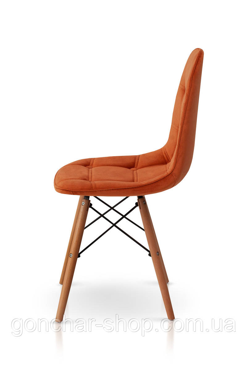 Стілець ДЖАСТІН, велюр гірчичний, фото 1