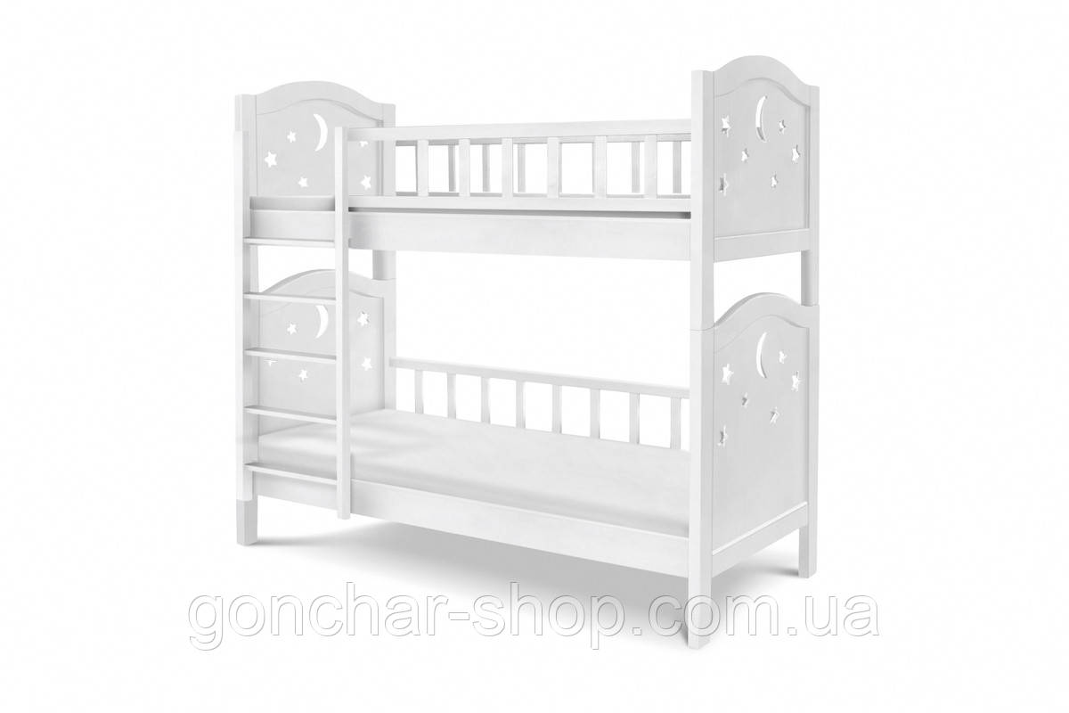 Ліжко Тоскана двух'ярусна 800*1900 білий, фото 1