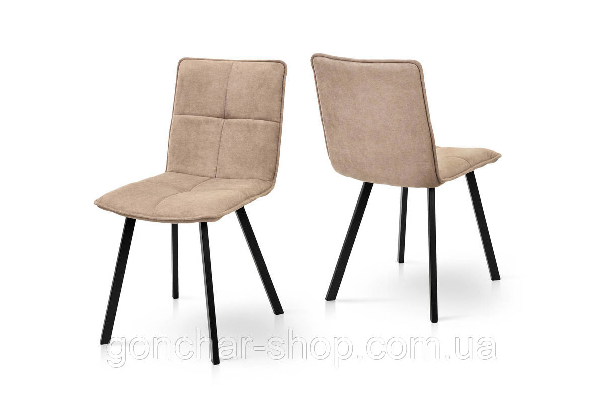 Стілець Тетріс, метал чорний/ тканина коричнева, фото 1