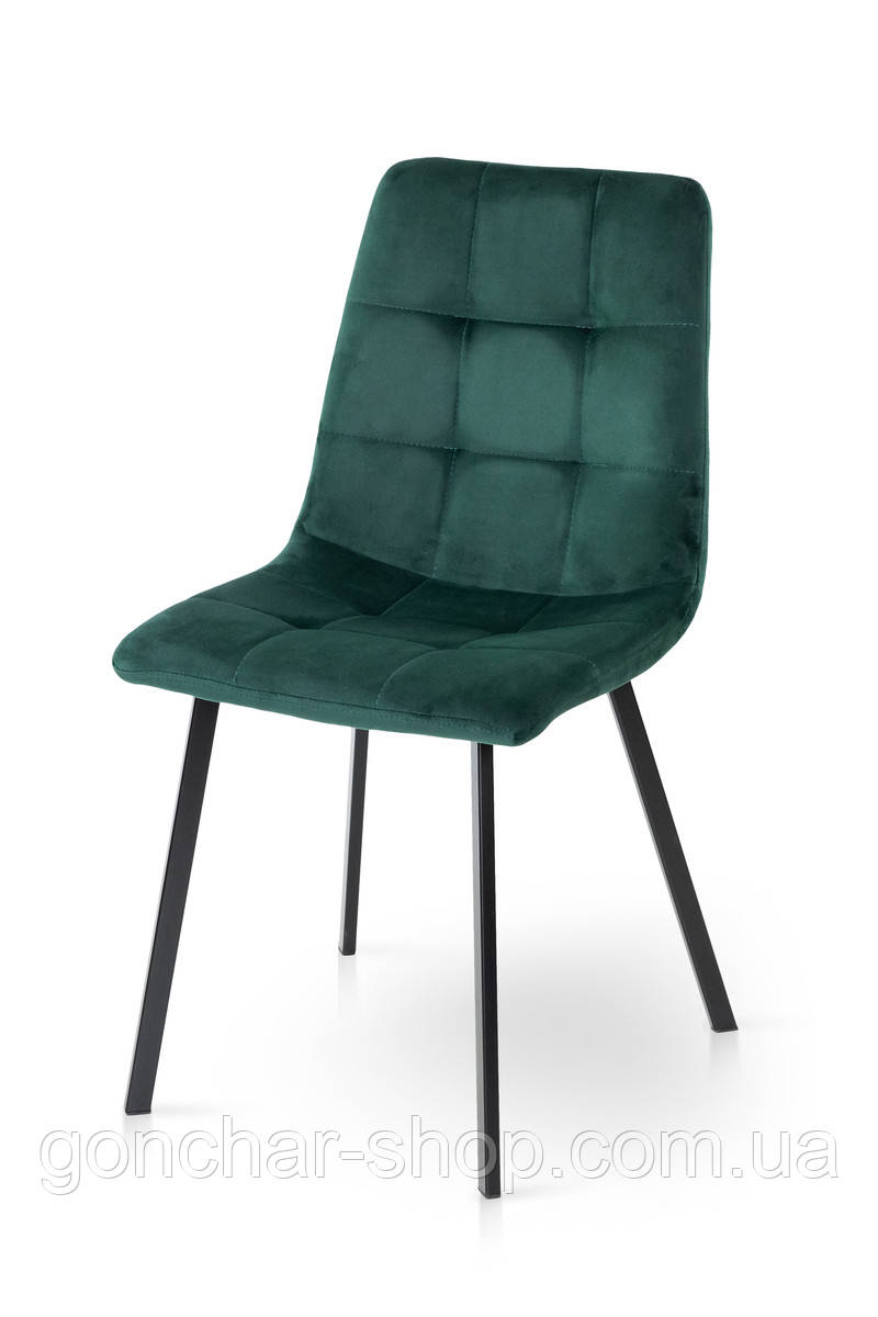 Стілець Ментос чорний/ велюр зелений, фото 1