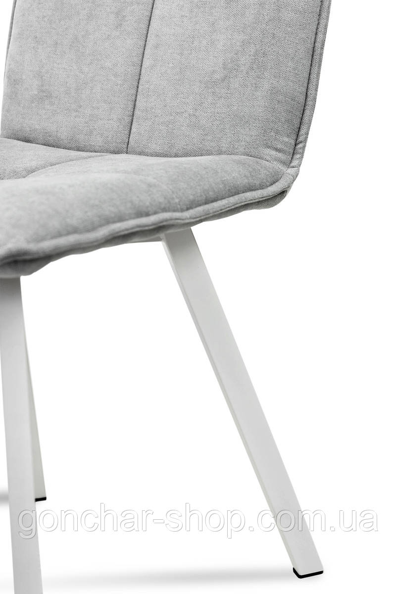 Стілець Трініті, метал чорний/ тканина світ-сіра--, фото 1