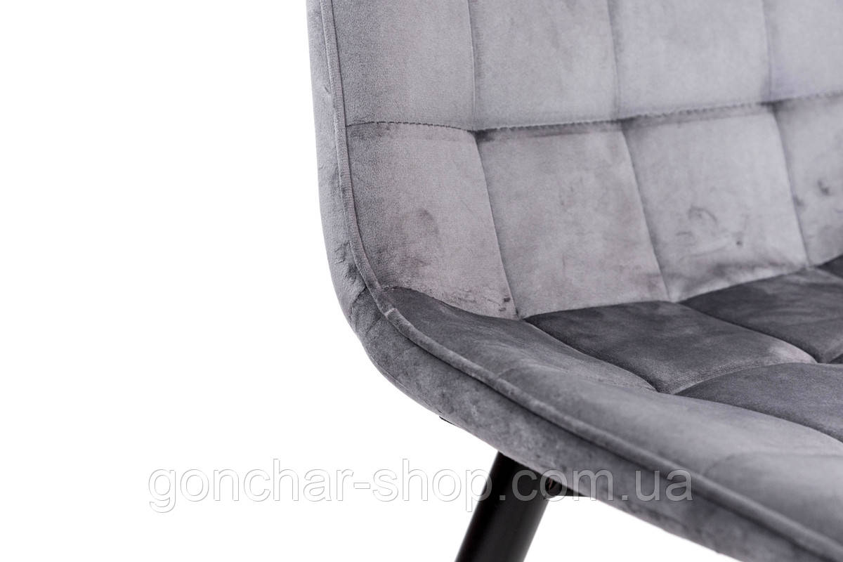 Стілець Віллі чорний/ велюр сірий, фото 1