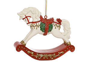 Декоративна підвіска Конячка - червона гойдалка 9.5 см Гранд Презент K07-822