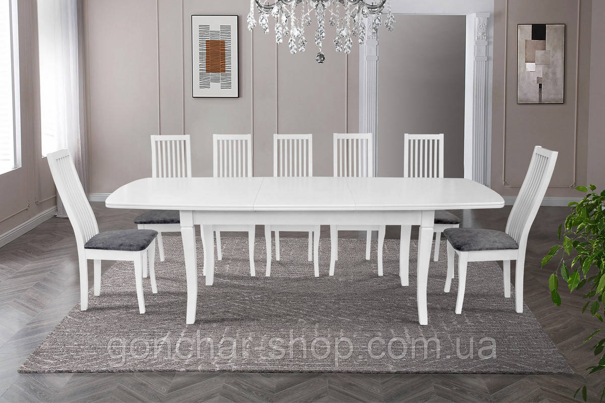 Стіл обідній Квартет (1800+500)*900 білий, фото 1