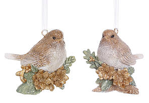 Декоративна підвіска Пташка в квітах мікс 5.5 см Гранд Презент K07-852