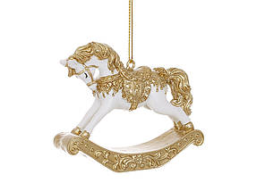 Декоративна підвіска Конячка - золота гойдалка 7.5*2*6.5 см Гранд Презент K07-857