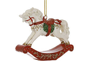 Декоративна підвіска Конячка - червона гойдалка 7.5 см Гранд Презент K07-858