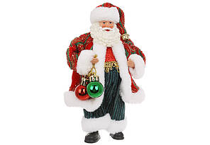 Новорічна декоративна фігурка-підвіска Санта зелений 18 см Гранд Презент NY14-798