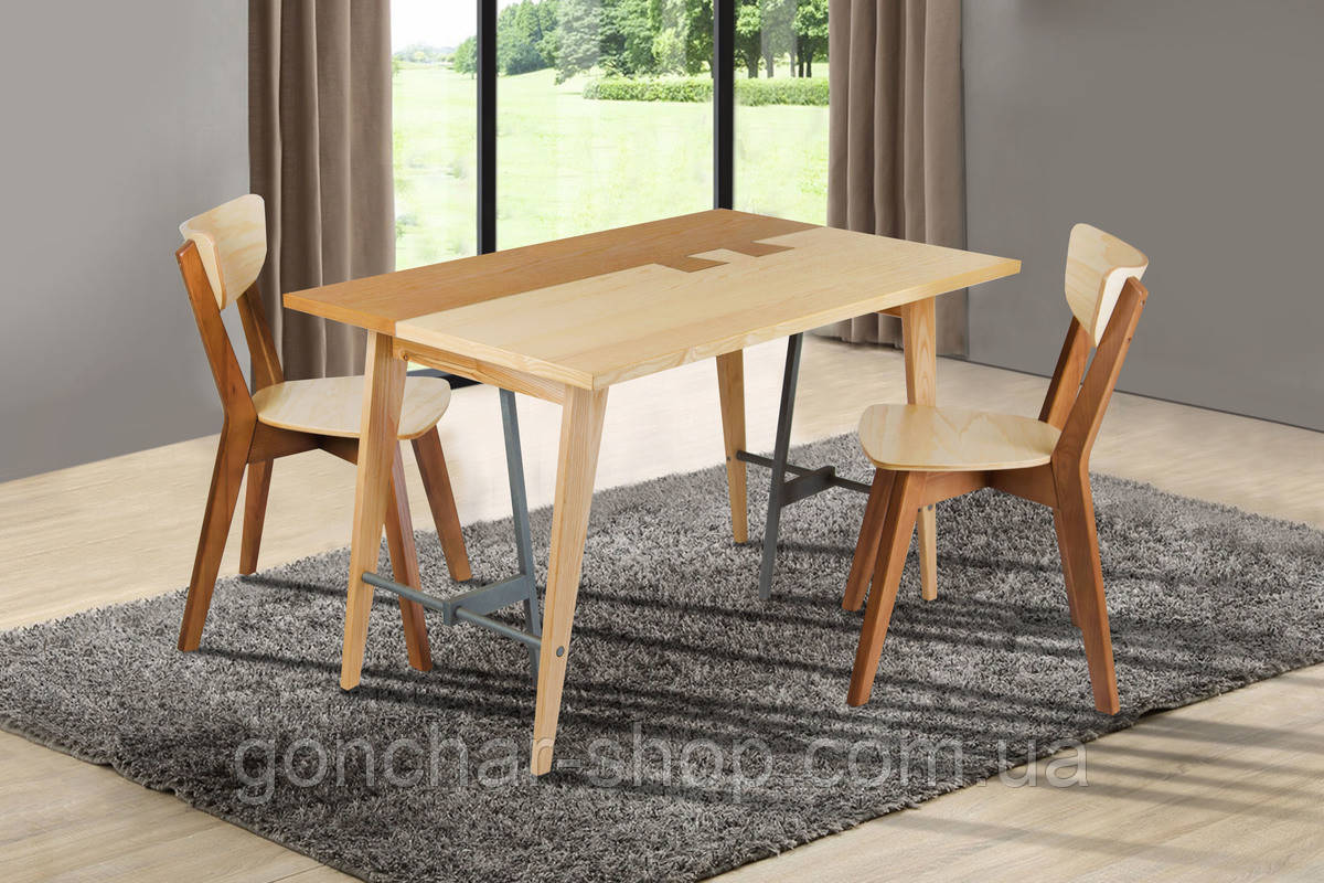 Стіл  Дублін (120/75) каркас натур/столеш горіх---, фото 1