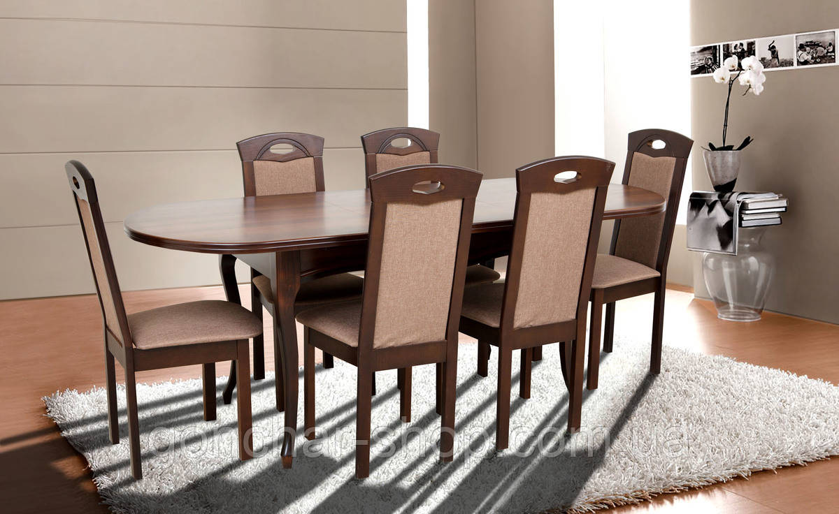 Стіл обідній Твіст (1260+340)*810, горіх темн., фото 1