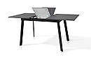 Стіл Етна 120(+40)*75 чорний метал/мрамор темний, фото 3