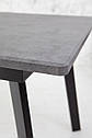Стіл Етна 120(+40)*75 чорний метал/мрамор темний, фото 4